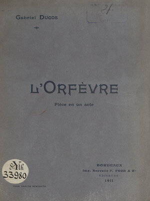 cover image of L'orfèvre